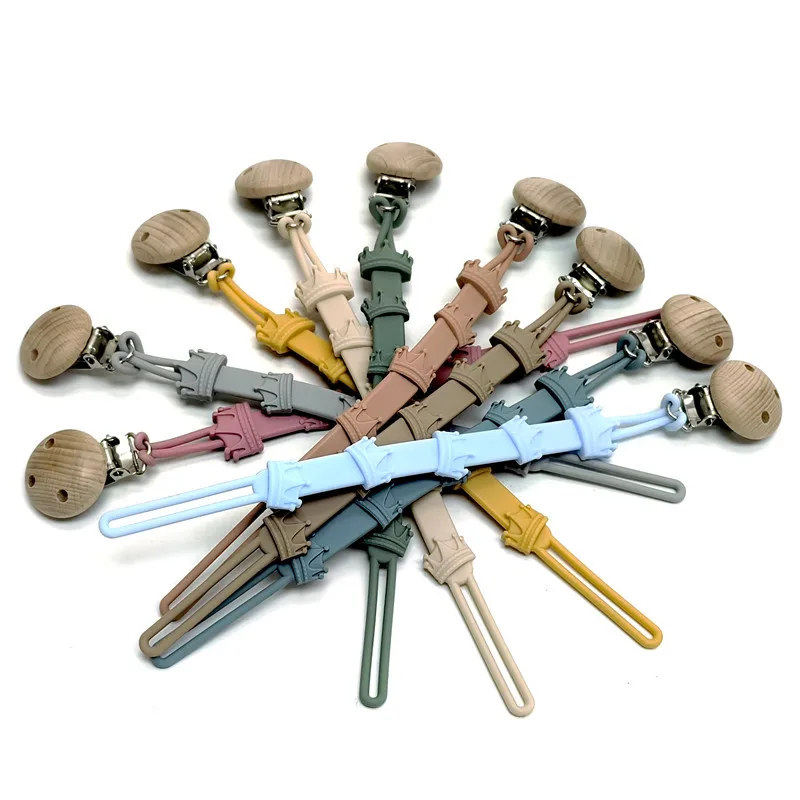 Schnullerkette Baby Silikon Schnuller Anti Drop Kette Multifunktionale Baby Silikon Anti Drop Kette Spielzeug Schnuller Clip Beißring Image