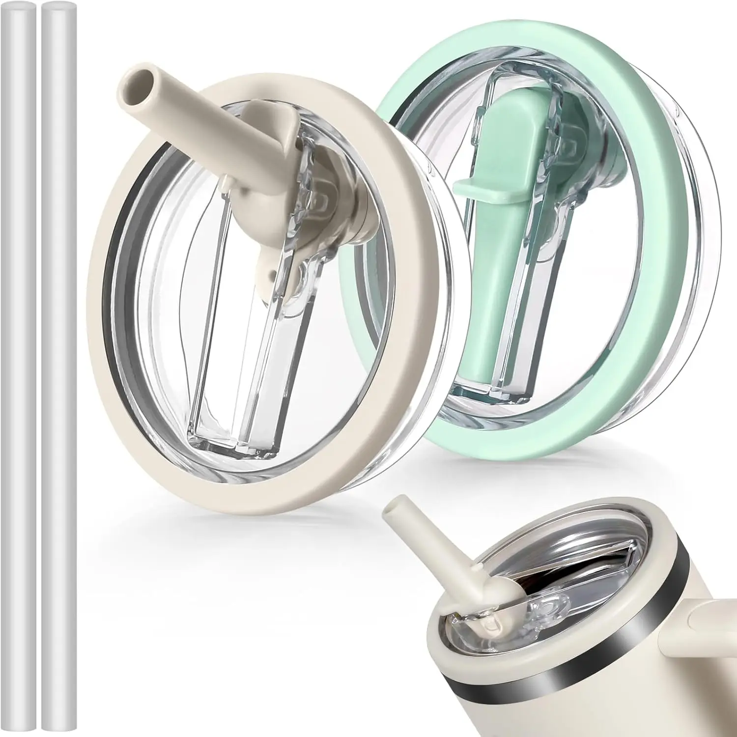 40oz Flip Straw Deckel für Stanley Cup Auslaufsichere, auslaufsichere Abdeckung Tumbler Deckel Ersatz für Stanley Cup Zubehör Strohhalmdeckel Image