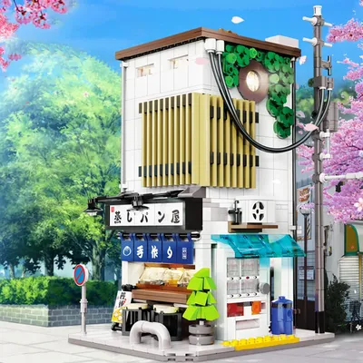 C66006 Baozi-Haus im japanischen Stil, Modell, modulares Street View-Serie, DIY-Spielzeug, Bausteine, Weihnachtsgeschenke für Jungen, 1108 Stück Image