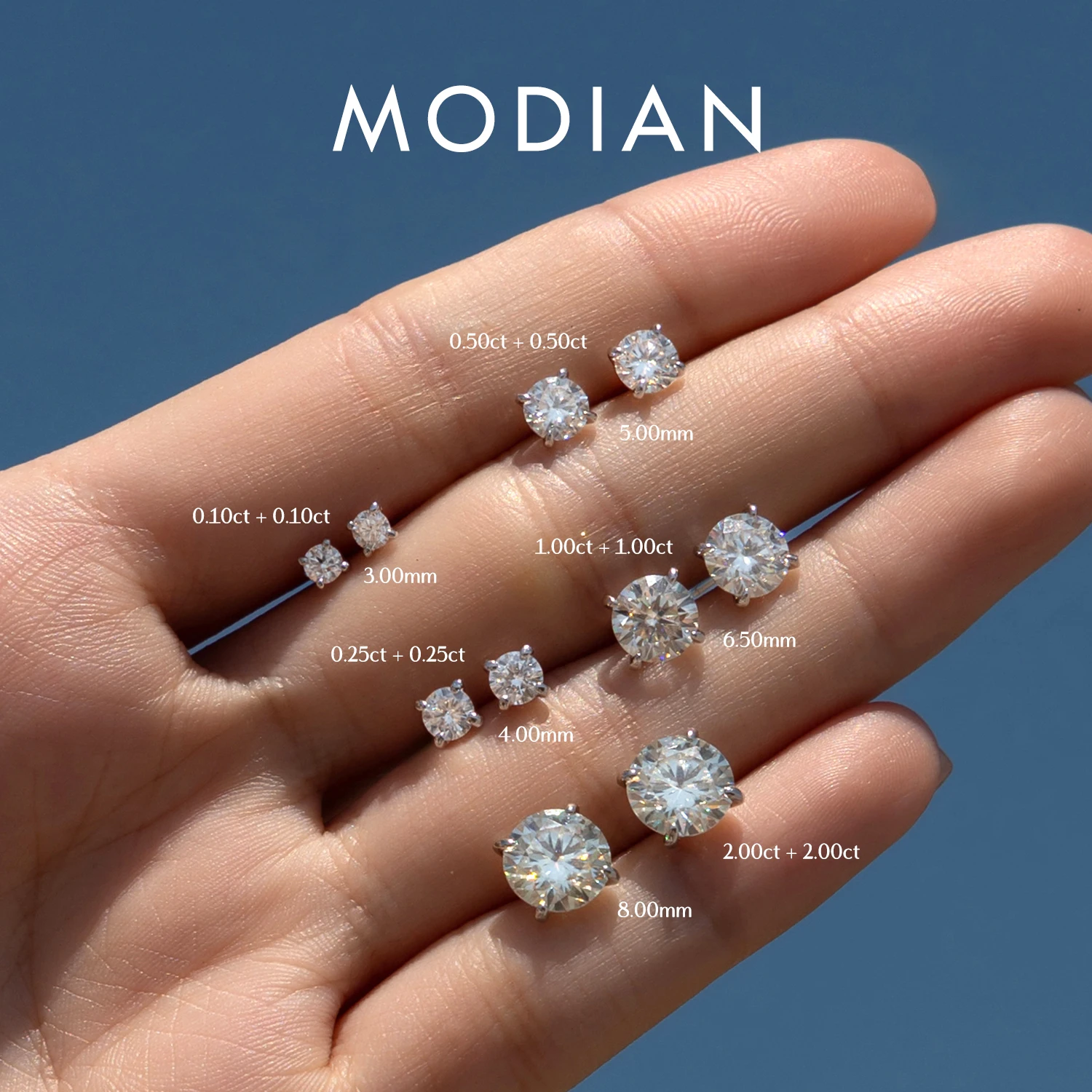 MODIAN 5 Formati D Colore Moissanite Orecchini in argento sterling 925 scintillanti orecchini di lusso per le donne Gioielleria raffinata da sposa
