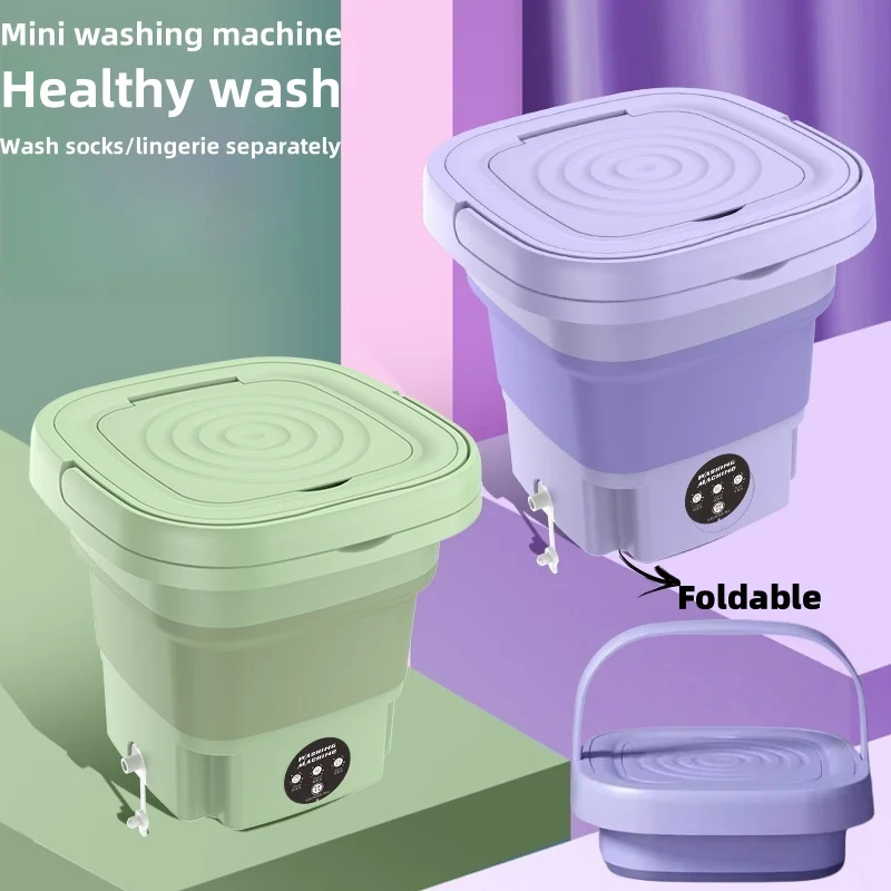 Petite Machine à laver pliable Portable pour étudiants, petite Machine à laver automatique de voyage pour une personne, Machine à laver pour enfants