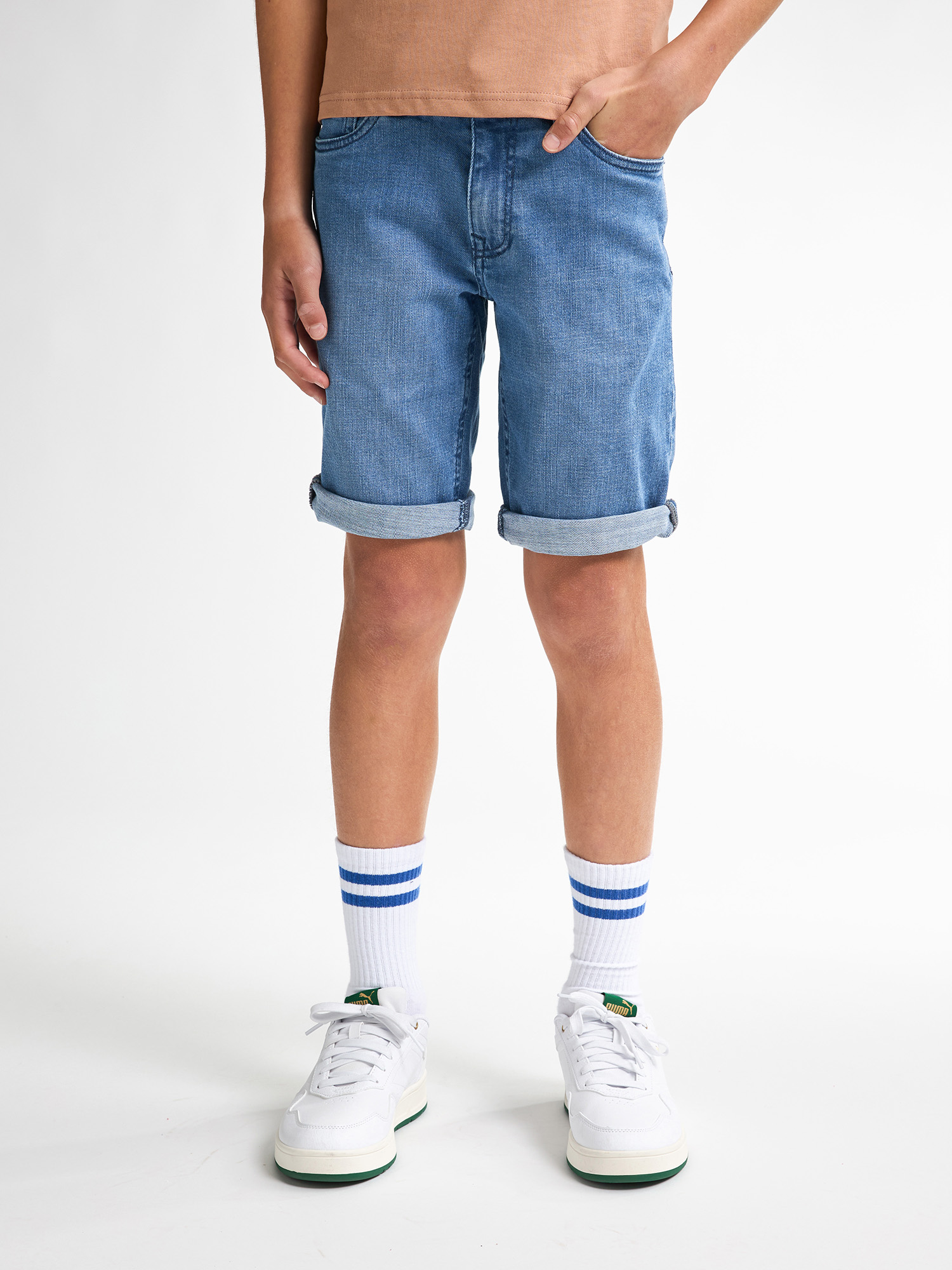 Petrol Industries - Bassano Denim Shorts Teal Jungen - Blau Image