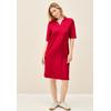 Sommerkleid CECIL, Damen, Gr. XL (44), US-Größen, glazed apple rot, Web, Stoff, 48% Baumwolle, 48% Modal, 4% Elasthan, unifarben, casual, normal knielang, ohne Ausschnitt, Kurzarm Bündchen, Kleider, soft und trageangenehm
