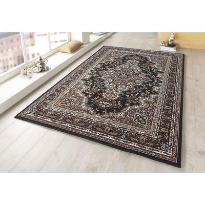 Teppich MY HOME "Oriental, Made in Belgium" Gr. 7, braun, B:240cm H:7mm L:330cm, Kunstfaser, Teppiche, Orient-Optik, mit Bordüre, Teppich, Kurzflor, Weich, Pflegeleicht Image