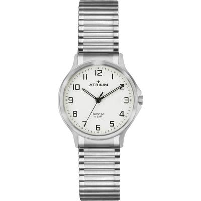Quarzuhr ATRIUM, silber (silberfarben, weiß), Armbanduhren, Damen, Armbanduhr, Damenuhr, Edelstahlarmband, analog Image