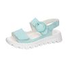 Plateausandale WALDLÄUFER "H-NELE", Damen, Gr. 5 (38), blau (hellblau), Veloursleder, unifarben, modisch, Schuhe, Sommerschuh, Sandalette, Klettschuh in Komfortweite H (= sehr weit)