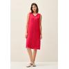 Midikleid CECIL, Damen, Gr. S (38), US-Größen, glazed apple rot, Stoff, 88% Viskose, 12% Nylon, unifarben, casual, normal wadenlang, Rundhals, ohne Ärmel Bündchen, Kleider, soft und trageangenehm