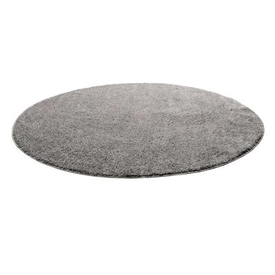 Teppich HOMIE LIVING "Flavio", grau (hellgrau), B:120cm H:30mm L:120cm Ø:120cm, Polypropylen, Teppiche, Hochflor, gewebt, weich, uni, Wohnzimmer, Schlafzimmer, waschbar Image