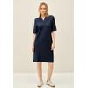 Sommerkleid CECIL, Damen, Gr. XXL (46), US-Größen, urban navy blau, Web, Stoff, 48% Baumwolle, 48% Modal, 4% Elasthan, unifarben, casual, normal knielang, ohne Ausschnitt, Kurzarm Bündchen, Kleider, soft und trageangenehm