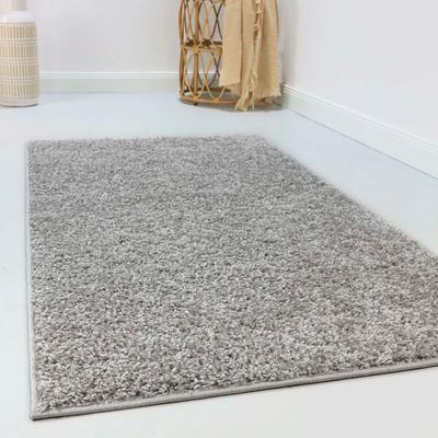 Hochflor-Teppich ESPRIT "Whisper Shag ESP-9977", grau (hellgrau), B:80cm H:30mm L:230cm, Polypropylen, Teppiche, Läufer, uni, waschbar, mit Antirutschbeschichtung, Wohnzimmer Image