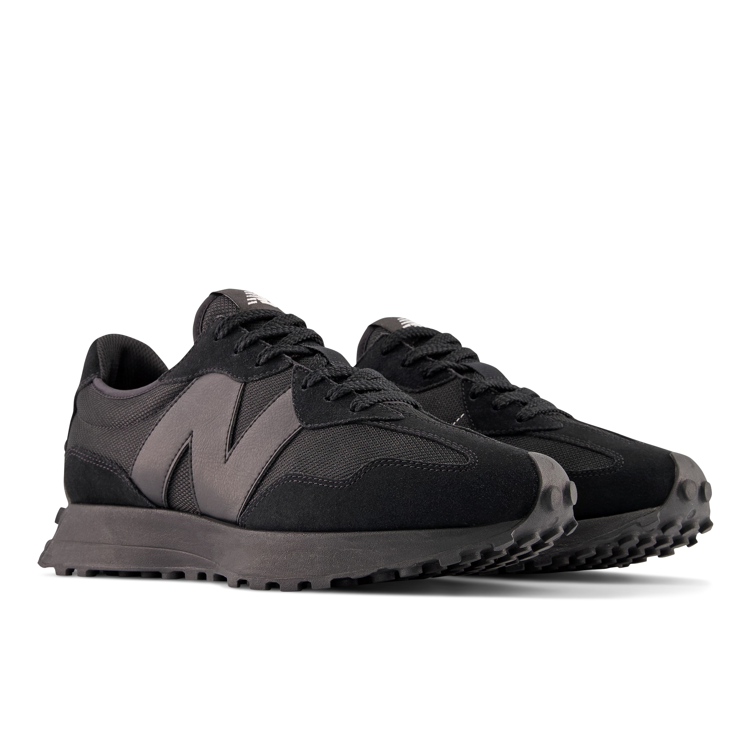 Sneaker NEW BALANCE "MS327", Damen, Gr. 45, schwarz (schwarz, schwarz), Synthetik, Textil, Schuhe Modernsneaker Sneaker low, Topseller