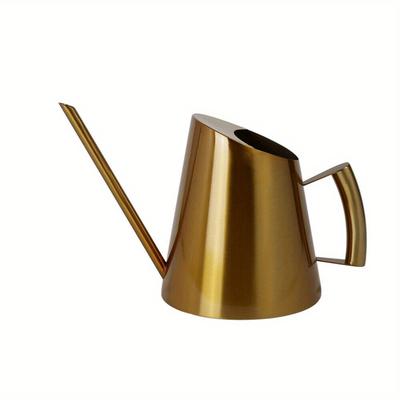 TEMU 900ml Steel Watering Can Long Mouth Watering Can Gold Metal Watering Can Watering Can Jug Pot Sprinkler For Image