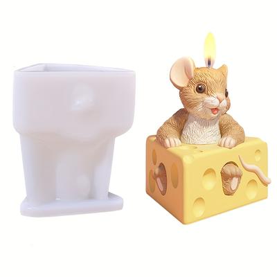 TEMU Diy Mouse Scent Silicone Mold 3d Cartoon Animal Mold For Corn Aromatherapy Candle Making, Decoration Home Decor Crafting, Decoration Home Decor Image