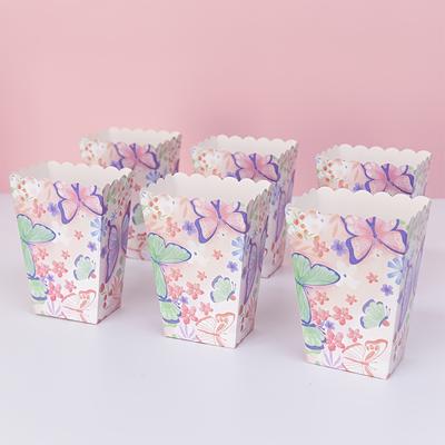 TEMU 6pcs Pink Popcorn Box, Theme Party Decor, Candy Box, Popcorn Container, For Birthday Party Decorations, Wedding Decoration, Summer Party Supplies Image