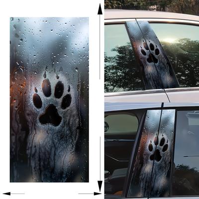 TEMU 2pcs Paw Print Car Stickers: Waterproof, Scratch Resistant - Suitable For All Models & Vehicles, Laptop And Auto Accessories