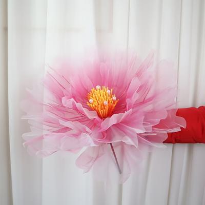 TEMU 60cm Spray-colored Peony Window Display Decoration, Simulated Fabric Flower For Wedding Arrangements, Outdoor Event Decoration, Large Silk Peony Artificial Flowers For Aisle Markers. Image