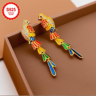 TEMU 925 Silver Women's Earrings, Fashionable, Simple, Elegant, Jewelry, Women's Jewelry, Day Gift, Women's Gift, Claiming Gift Today Image