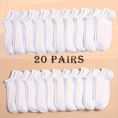 TEMU 20/40/60 Pairs Unisex Ankle Socks - Breathable Soft Ribbed Texture For Casual Attire, Running & Sports - /grey Solid Color (hand Wash Only), Casual Footwear | | Comfortable Footwear Image