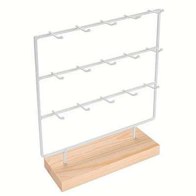 TEMU Black Creative Earring Display Rack, Jewelry Storage Rack, 15 Hook Hanger, Earnail Earring Rack, Stall Jewelry Rack Image