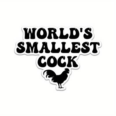 TEMU Vinyl Decal Sticker Featuring The Design Of The 'smallest Rooster In The World' - A Humorous Joke, Adult Prank Sticker, Cars, Helmets, , And Gifts. Image