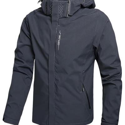 TEMU Men's Clothing Sports Lightweight Fishing Rain Jacket Shell Hooded Male Outdoor Coat Hiking Windbreake Jacket Image