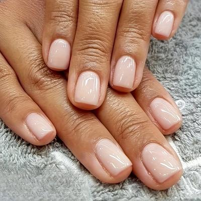 TEMU 24pcs Short Square Pink Tips - Removable, Fashionable Manicure Extensions For Women, Design, Stylish Nail Art | Glossy Finish Nails | Easy To Remove Nails Image