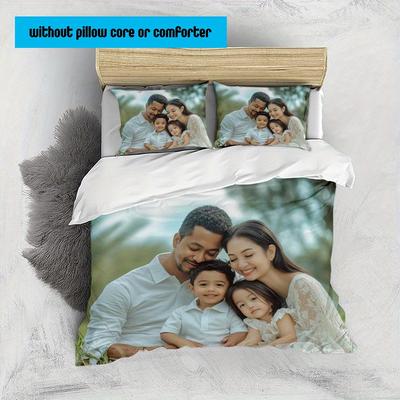 TEMU Customize Photo Bedding Set, Custom Bedding Set Perfect Gift For , Custom Picture Bedclothes Includes A Quilt Cover And 2 Pillowcases, Machine Washing Image