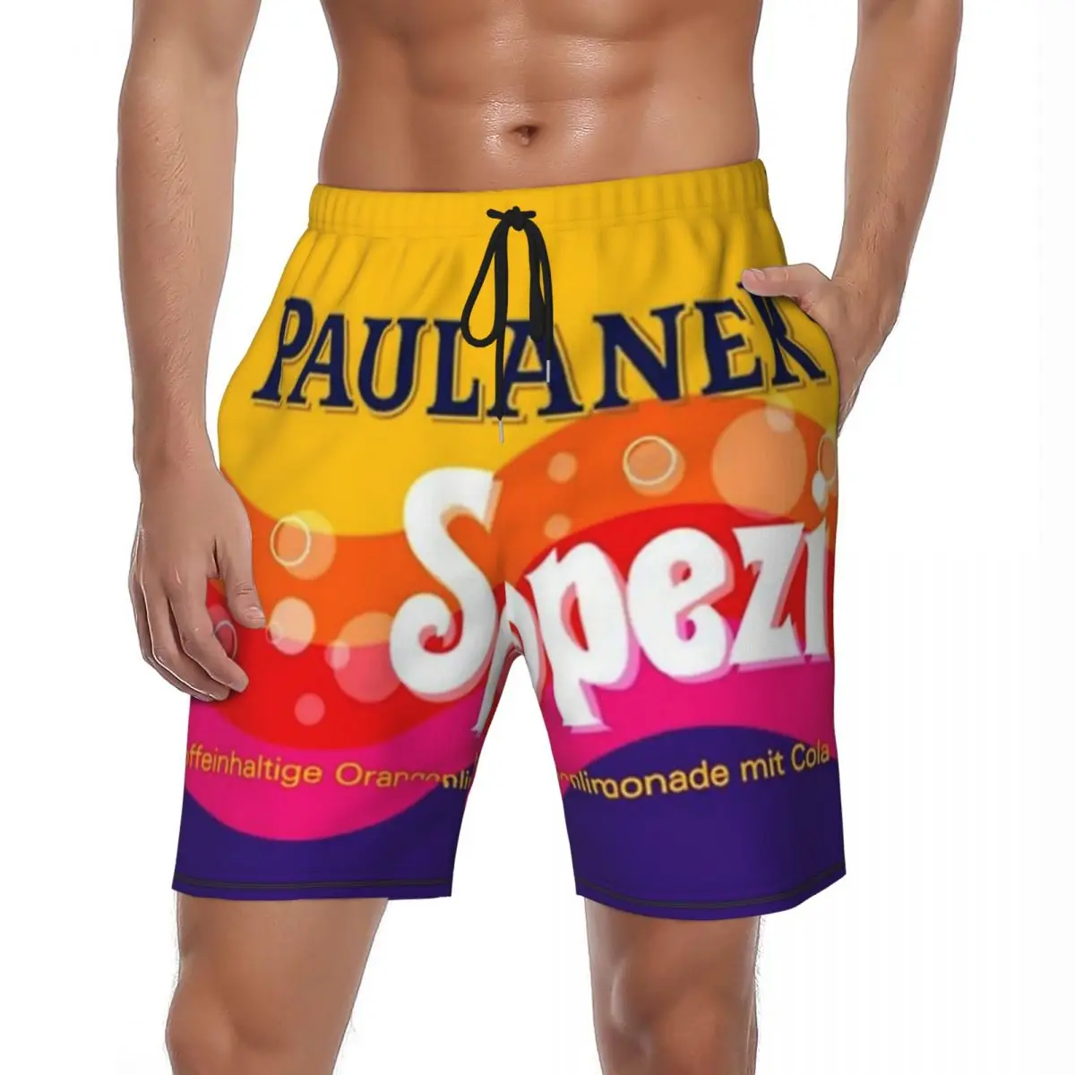 Male Board Shorts Paulaner Spezi Casual Beach Trunks Germany Soda Drink Sports Fitness High Quality Plus Size Beach Short Pants Image