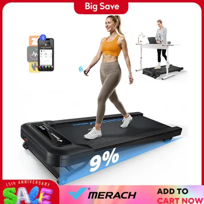 MERACH Walking Pad T14 Quiet Under Desk Treadmills Home Gym Portable Walking Treadmill with Magnetic