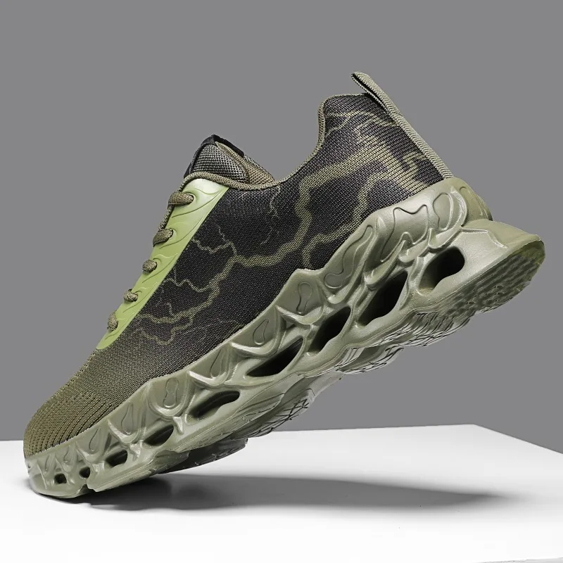 YRZL Herren-Wanderschuhe, modische Turnschuhe für Herren, atmungsaktive Mesh-Laufschuhe, rutschfest, leicht, Sportschuhe, lässige Turnschuhe Image