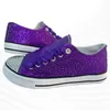 Große lila Volldiamant Party Party Low Top Canvas Schuhe schwere individuelle Schnürschuhe Damen