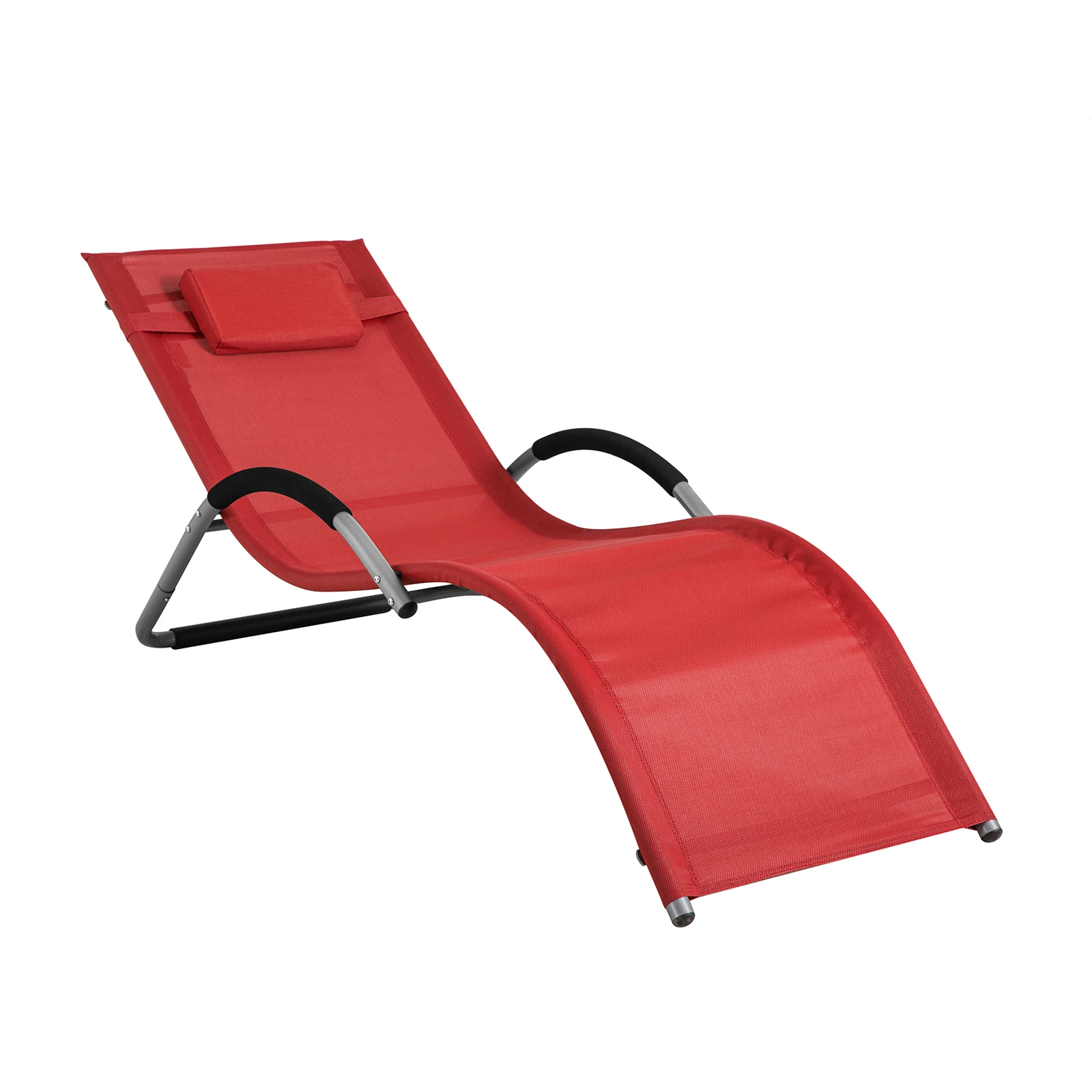 SoBuy OGS38 Sonnenliege Relaxstuhl mit Kissen für Gärten, Höfe, Strände, Balkone 120 kg Belastung BHT ca. 55x67x165cm