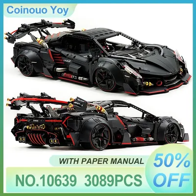 GULY Super Car 1:8 Automodell Bausteine MOC 10639 Rennfahrzeug Blöcke High-Tech-Sammlung DIY Spielzeug Weihnachtsgeschenke Kind Junge Image
