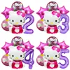 6 Stück Hello Kitty Themed Geburtstag Party Dekoration Lieferungen Kawaii KT Katze 32 Zoll Anzahl