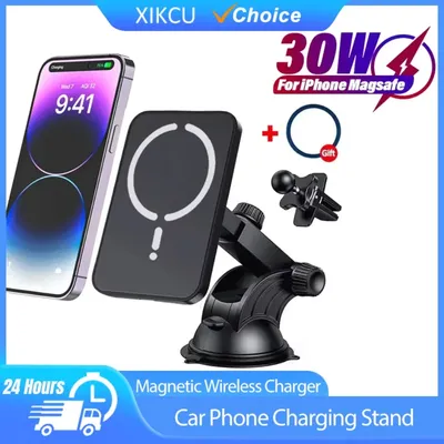 30W Auto Schnelle Lade Magnetische Auto Drahtlose Ladegerät Sucker Für Magsafe iPhone 12-16 Pro Max Air vent Telefon Halter Stehen