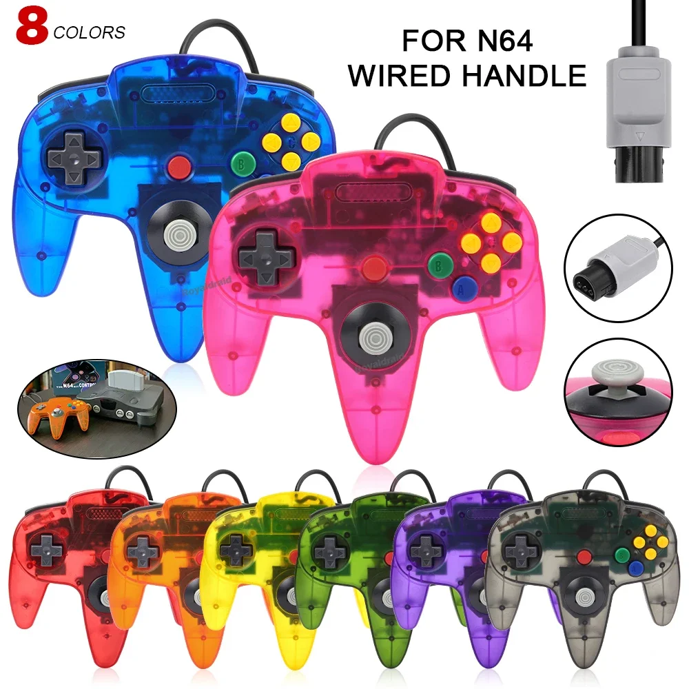 NEUE 8 Farben Wired Gamepad Für N64 Konsole Joypad Controller Für N64 Klassische Joystick Retro Spielkonsole Gamepad Zubehör Image