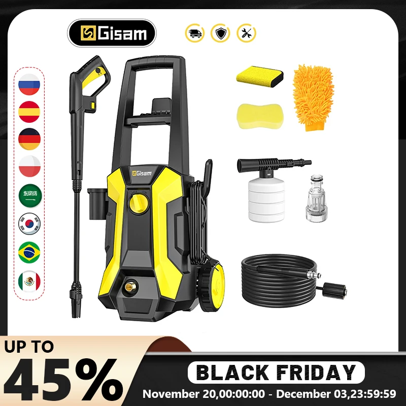 G perfil 180 Bar 2200 W Elektrische Hochdruckreiniger Auto Waschmaschine Pistole Garten Waschen Wasser Waschen Spritzpistole 180 ° Verstellbare Düse