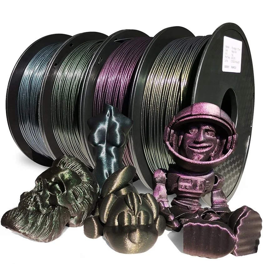 3D-Drucker-Filament, Glitzer, PLA, 1 kg, 500 g, 250 g, Sublimationsfilament, magisches, glänzendes Kunststoffmaterial, 1,75 mm, 3D-Regenbogen-Filamento Image