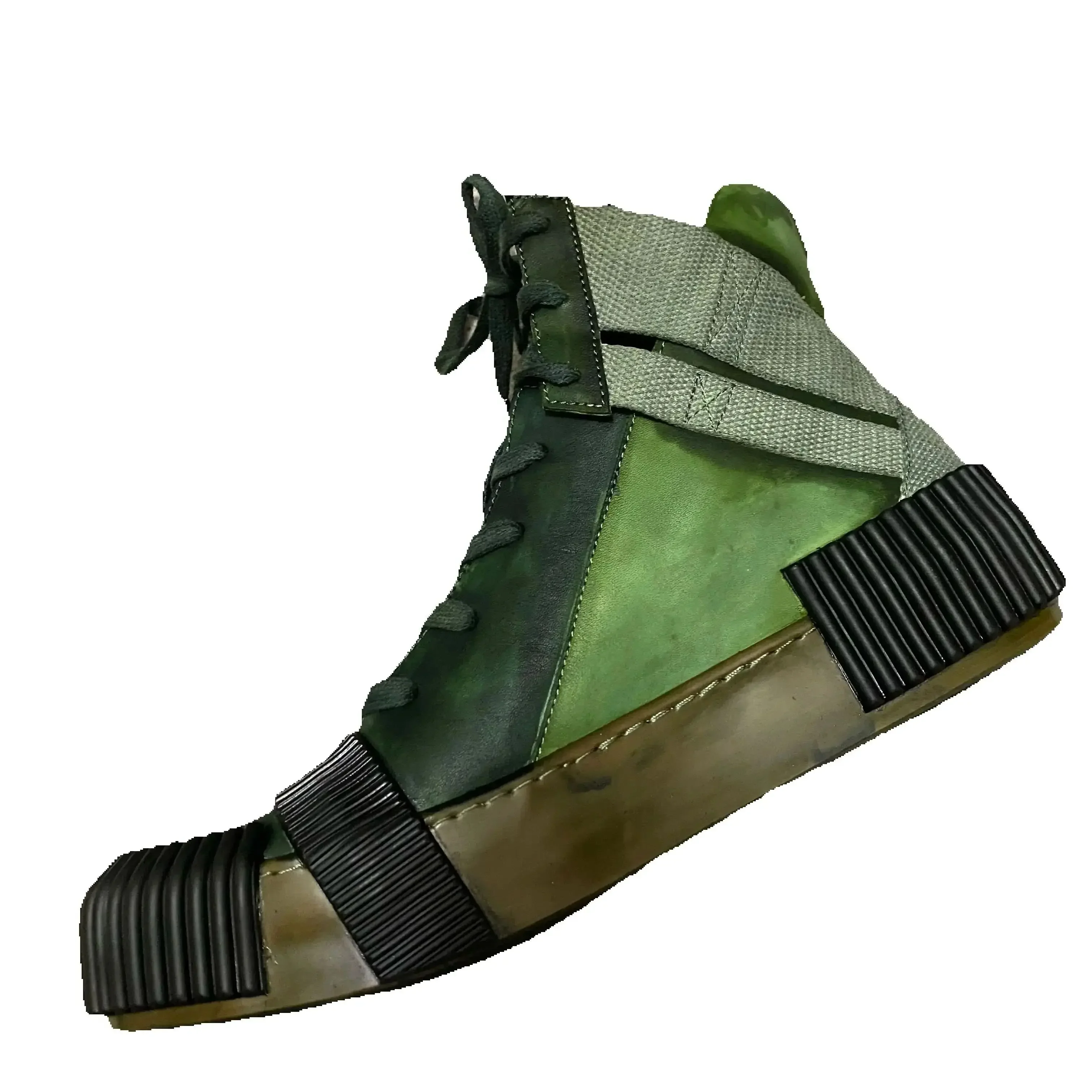 Original Design reine handgemachte BBS maßgeschneiderte Nappaleder Goodyear Patchwork High Top Luxus Retro Hip Hop künstlerische Stiefel