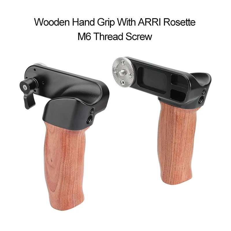 CAMVATE Kamera Holzgriffe mit ARRI Rosette M6 Gewinde Schraubanschluss für Kamera Schultermontage Rig, DV Video Cage Image