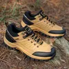 HKDQ Große Größe 46, Herren-Wanderschuhe, wasserdichtes Leder, rutschfeste Trekking-Sneaker, Herren,