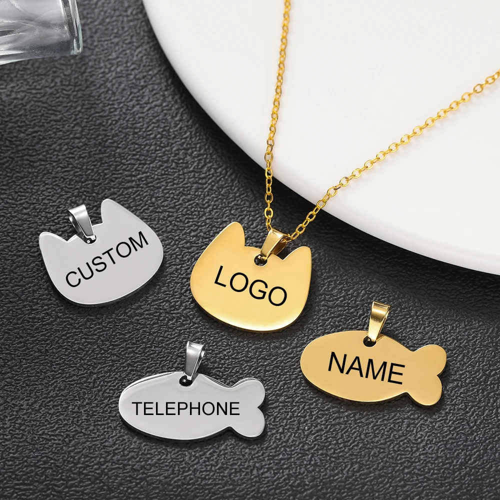 Portachiavi con incisione gratuita personalizzata con targhetta identificativa per animali domestici per portachiavi con ciondolo con etichetta per cani e cuccioli di gatto, accessori per animali