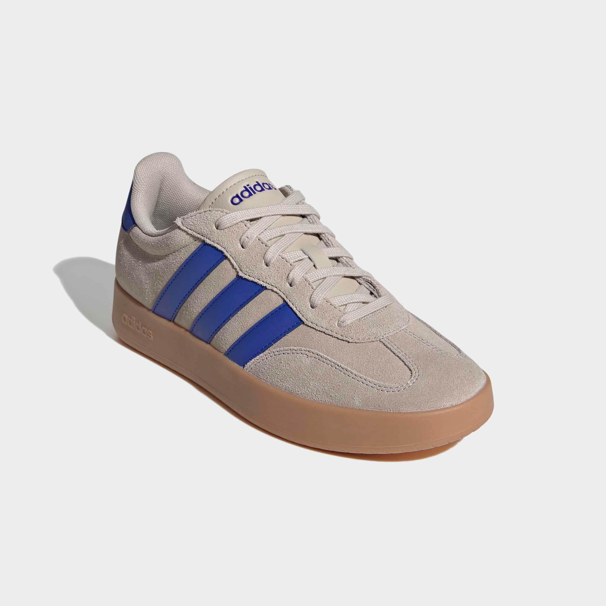 Sneaker ADIDAS SPORTSWEAR "BARREDA", Herren, Gr. 40, wonder beige, lucid blau, gum10, Leder, Synthetik, Schuhe Sneaker, inspiriert vom Design des adidas Handball Spezial