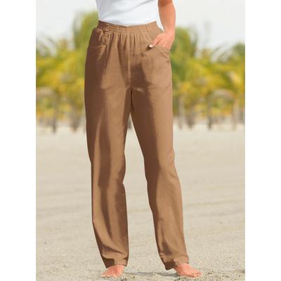 Schlupfhose CLASSIC BASICS, Damen, Gr. 19, Kurzgrößen, braun (camel), 100% Baumwolle, unifarben, lang, Hosen Image