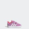 Klettschuh ADIDAS SPORTSWEAR "VL COURT 3.0", Gr. 22, preloved lila, cloud weiß, lucid rot, Leder, Synthetik, sportlich, Schuhe, für Kinder, inspiriert vom Design des adidas samba