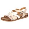 Riemchensandale MUSTANG SHOES, Damen, Gr. 39, beige (creme, beige), Lederimitat, casual, Schuhe, Barfußschuh, Klettschuh mit Tieffußbett