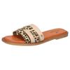 Pantolette MUSTANG SHOES, Damen, Gr. 38, beige (beige, leo), Lederimitat, animal-print, modisch, Schuhe, Flats, Sandale, Slides mit Leo-Einsätzen