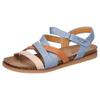 Riemchensandale MUSTANG SHOES, Damen, Gr. 38, bunt (hellblau, braun), Lederimitat, kontrastfarbene Details, casual, Schuhe, Barfußschuh, Klettschuh, Sommerschuh mit Tieffußbett