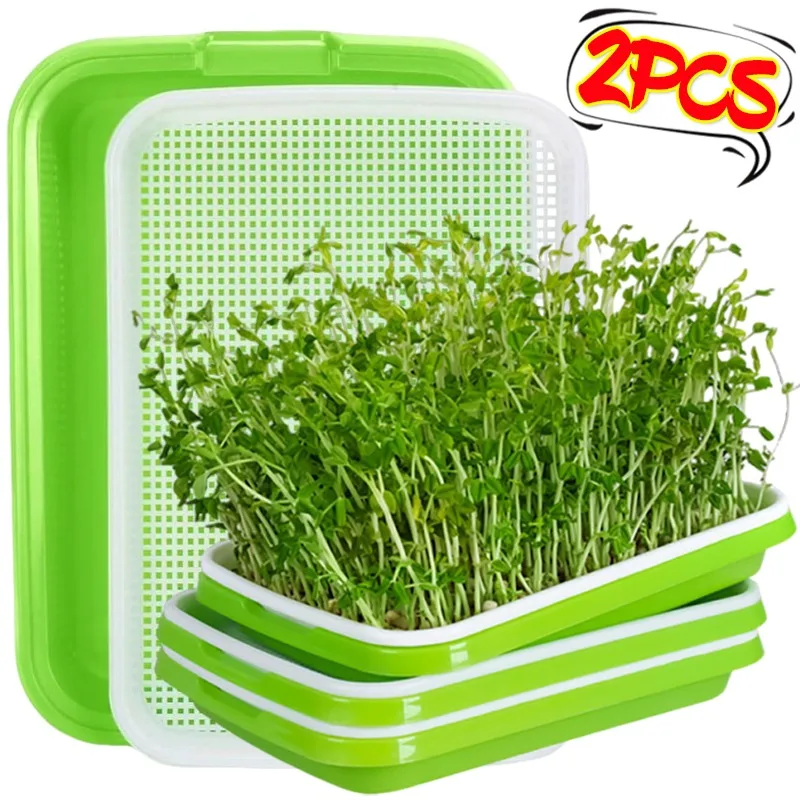 Microgreens Sprout Tray Germination Tray Double Layer Sprout Hydroponics Tray Plate Kindergartentöpfe Soilless Cultivation Planting Image