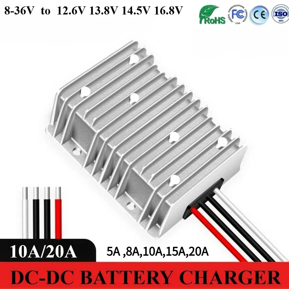 DC 8-36V 12V 24V zu DC 12,6V 13,8V 14,6V 16,8V 20A Batterie Ladegerät Dual Batterie System Buck/Booster Konverter für Auto Boot Neue Image